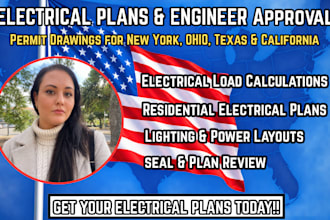 create electrical plans and engineer stamp for ny tx ca permits