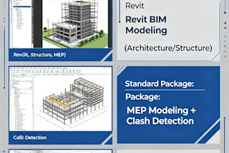 do revit bim modeling, architecture, structure, mep, and clash detection for con