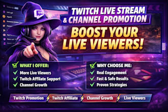 do twitch live stream, channel promotion to boost your live viewers