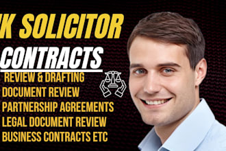 act as UK solicitor for contract review, document review and demand letter