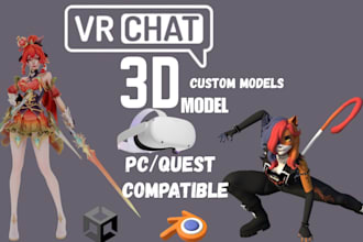 create custom vrchat avatar and vtuber avatar , furry , nsfw
