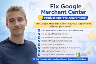 fix google merchant center misrepresentation suspension set up gmc online store