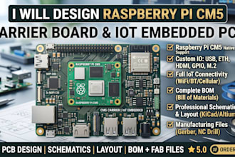 design raspberry pi cm5 carrier board and iot embedded pcb with full bom