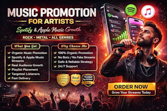 do music promotion, song promotion, spotify music, apple music, rock metal music