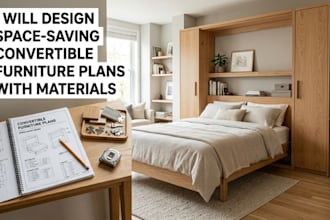 design space saving convertible furniture plan with materials