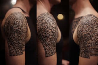 design a polynesian maori tribal tattoo