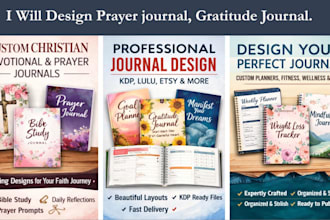 design prayer journal, gratitude journal, journal design for etsy and amazon KDP