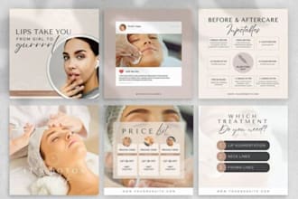 design instagram puzzle feed or fb ad post short reel for medspa skincare brand