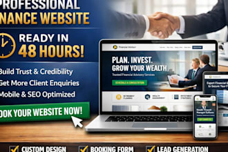 design wealth management website, financial advisor, finance website in 48 hours