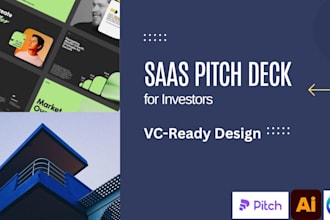 design saas pitch deck, startup deck design, tech slides for investors