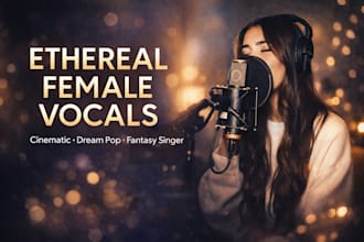 sing ethereal vocal, cinematic, female, fantasy singer, dream pop, harmony, folk