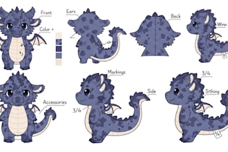 custom plush toy cute plushies stuffed anime oc plush reference sheet character