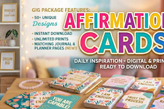 create printable custom motivational and affirmations cards