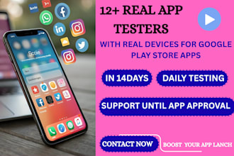 provide real 12 testers or 20 app testers for google play console closed websit