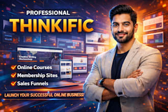 design thinkfic website kajabi online course landing page sales funnel expert