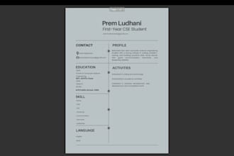 create a professional resume for students and freshers