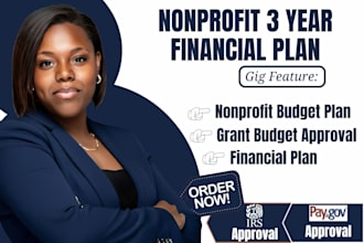 create 3 year budget and form 1023 financial narrative as expert CPA