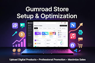 setup gumroad store, upload digital products and promote your gumroad for sales