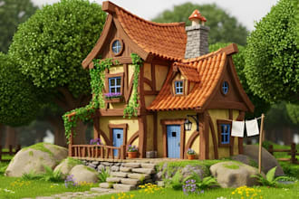 create modular low poly village building city pack fantasy medical dungeon