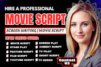 write movie script screenplay film script screenwriting funny script stage play