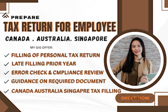 prepare income tax return for employees cananda australia singapore fast