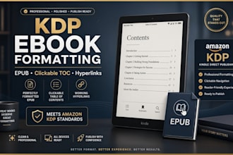 format amazon KDP ebooks and convert to epub with clickable toc and hyperlinks