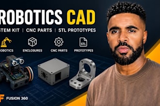 robotics cad, stem kit enclosure, cnc parts, fusion 360 stl prototype files cads