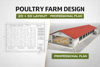 3d agricultural poultry farm broiler farm layout chicken house barn design