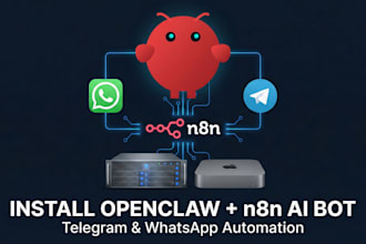 install configure openclaw clawdbot moltbot n8n ai automation telegram whatsapp