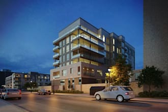 revit 3d apartment complex,school hostel render,commercial house,office exterior