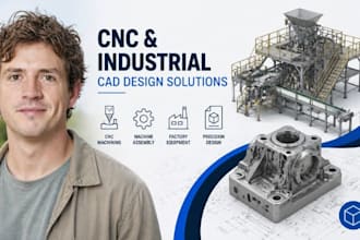 cnc machining cad modeling, industrial machine assembly, factory equipment cad