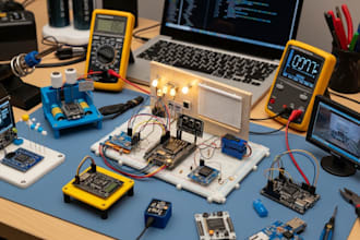 develop arduino, esp32 iot projects with hardware and mobile app