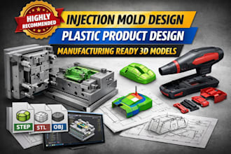design injection molds, silicone molds, slip casting molds, and 3d cad models