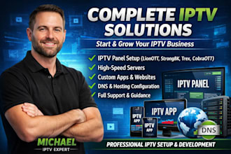 setup custom reseller panel,strong8k, lion ott, trex, unlimited, b1g,atlas,mega