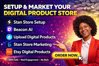 setup stan store, beacon ai, upload digital products, stan store marketing, etsy