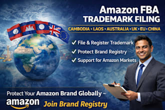 file trademark in cambodia, laos, australia, UK, eu, china for amazon fba brands
