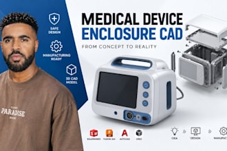 medical equipment enclosure cad, medical device housing, 3d cad modeling