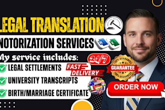 provide notarized and certified translation for legal and immigration documents