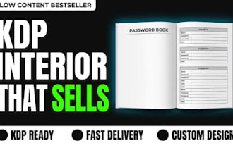 create an ai password log book for elderly parents KDP interior