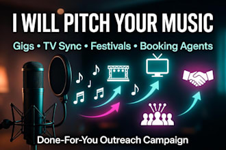 pitch your music for gigs, TV, festivals and music agents