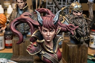 3d print and paint dnd table top miniature figure bust head aos 40k resin print