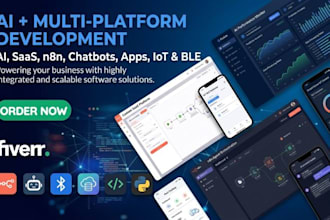 develop ai software, iot app, chatbot, saas, web and mobile apps with dashboard