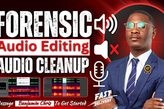 be forensic audio expert, audio repair, cut, clean up,  detect background voice