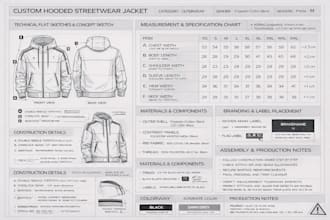 create garment specification sheet for clothing production