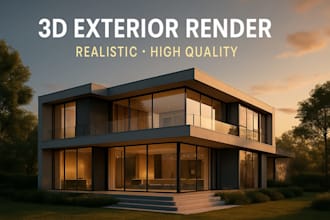 create realistic 3d exterior modeling and rendering for buildings