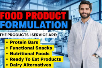 formulate food products and functional nutrition snacks