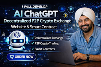 build ai powered decentralized p2p crypto exchange website, erc20 smart contract