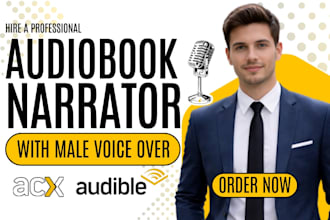 be your male audiobook narrator, american male voice over, audiobook production