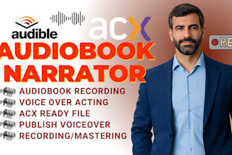be male voice over narrator for your audiobooks, acx male narrator, voice acting