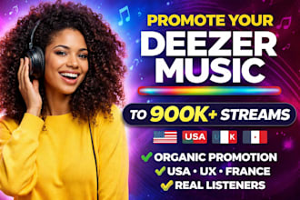 promote your deezer music to 900k streams across usa uk france